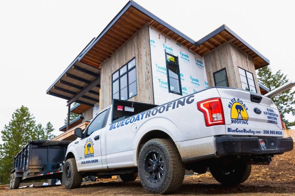 blue-goat-roofing-truck local service excellence